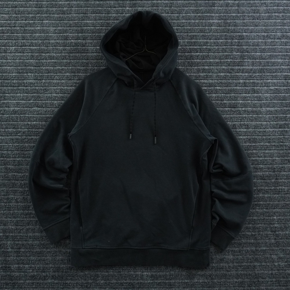 Lululemon City Sweat Pullover Hoodie Mens‎ S Black Raglan Sleeve Stretch Fleece